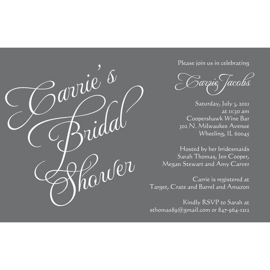 Special Grey Name Invitations